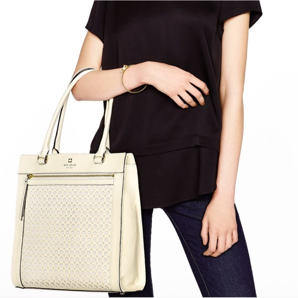 Kate Spade Bone Lynne Perri Lane Tote. P15